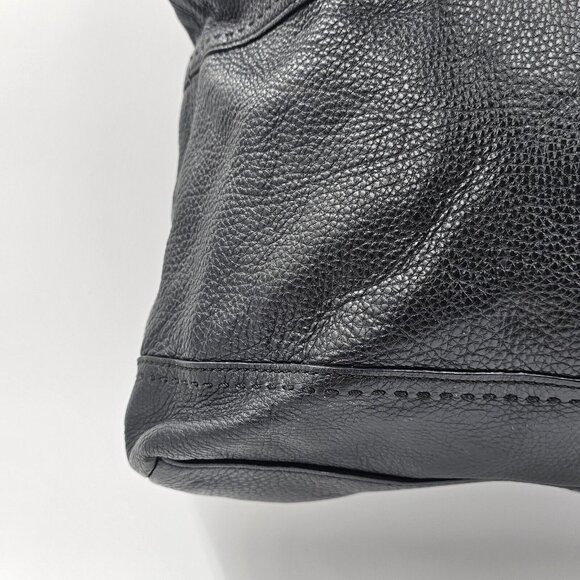 Tory Burch Amalie Slouch Leather Shoulder Tote Black Leather - Picture 8 of 16